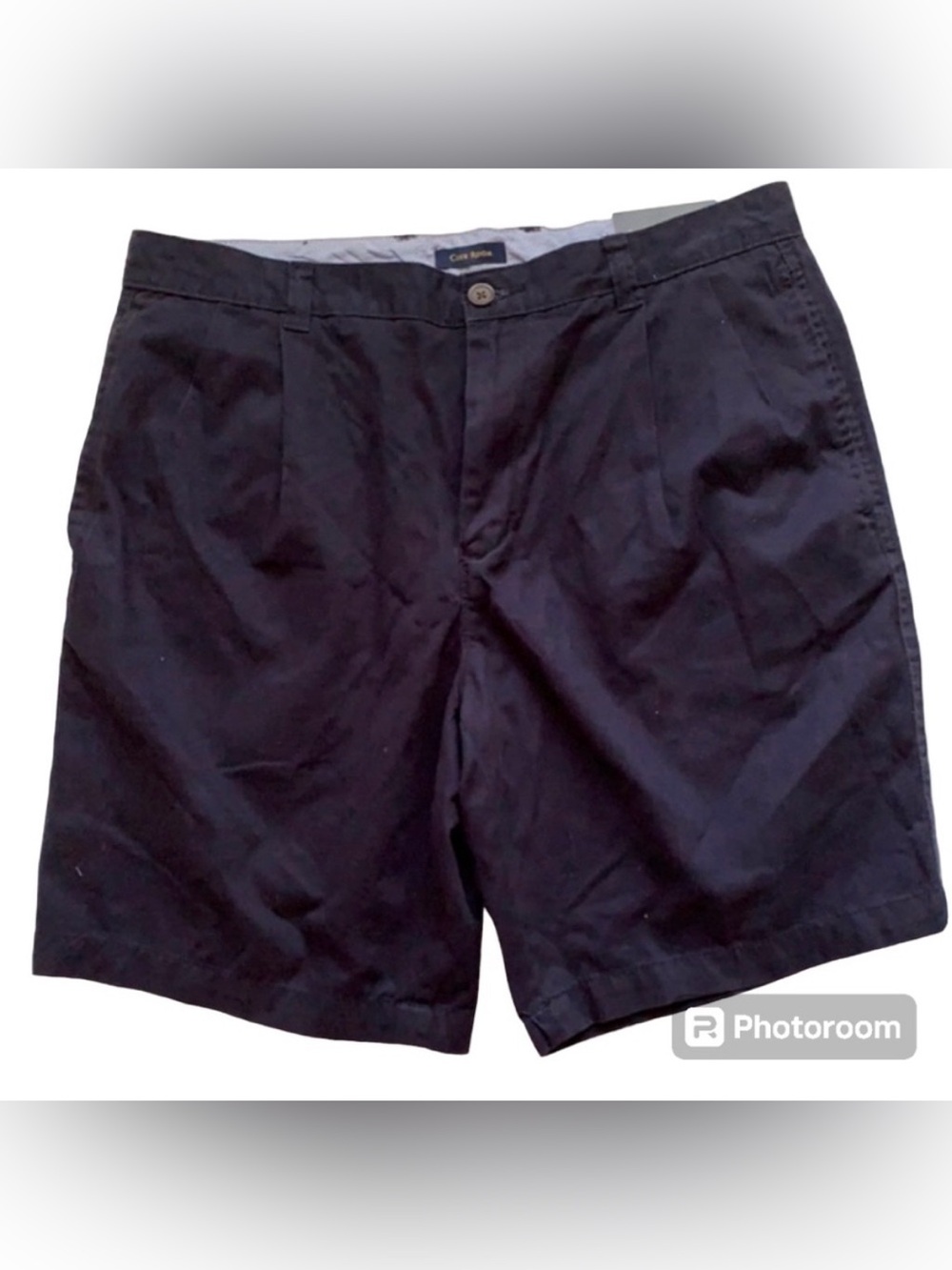 CLUB ROOM PLEATED SHORTS NAVY BLUE COTTON WAIST 32
